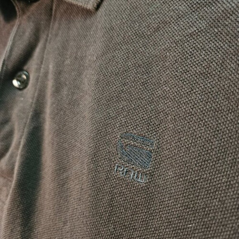 G-Star Raw Polo Shirt Embroidered Logo Golf Black Short Sleeve Men's Size M - Picture 6 of 10
